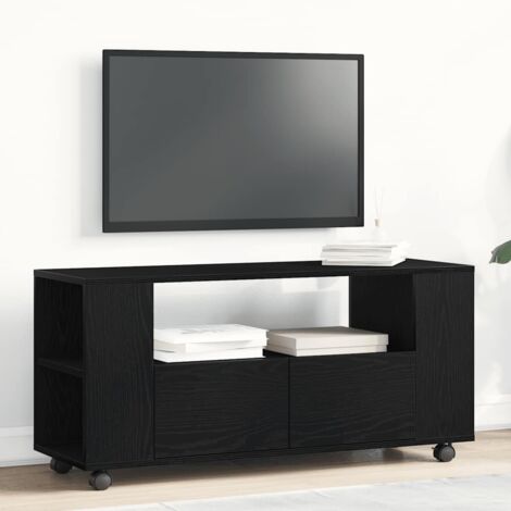Meuble TV avec roulettes chêne noir bois d'ingénierie vidaXL (1/5)