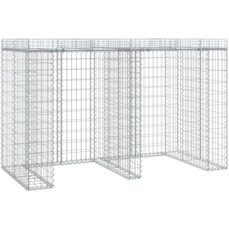 Mur de gabion pour poubelle 192x91x120 cm fer galvanisé vidaXL