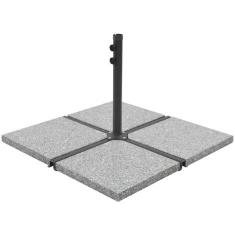 Vidaxl – Plaque de poids carrée pour parasol en granit 25 kg – Base stable 47x47x4,5 cm – Couleur gris – Pour journées venteuses (1/5)