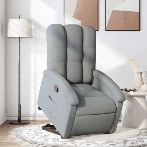 Fauteuil inclinable Gris clair Tissu vidaXL