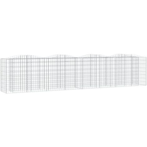 Lit surélevé à gabions arqué 400x50x100 cm Fer galvanisé vidaXL (1/4)