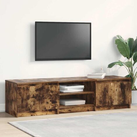 Meuble TV Chêne fumé 140x40x35,5 cm Bois d'ingénierie vidaXL