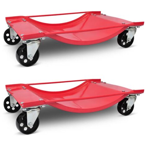 Vidaxl – Lot de 2 chariots de visite 500kg – Construction en acier – 4 roulettes caoutchouc pour maniabilité – Dimensions 605 x 385 x 120 mm (1/6)