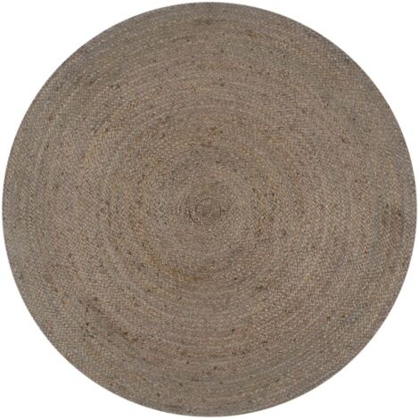 vidaXL Handmade Rug Jute Round 90 cm Grey
