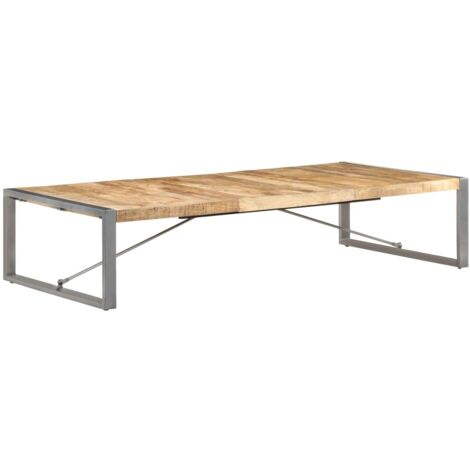 Vidaxl – Table basse fixe 180x90x40 cm – Bois de manguier brut durable – Pieds en acier enduit de poudre – Style industriel unique (1/5)