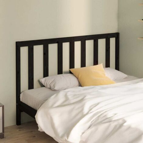 Tête de lit Style Scandinave pour chambre à coucher Noir 146x4x100 cm Bois massif de pin vidaXL (1/5)