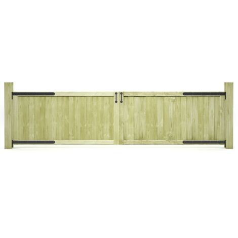 Vidaxl – Portillon de jardin 2 pcs en bois de pin imprégné 150x75 cm – Résistant aux intempéries – Accès sécurisé pour clôture ou patio