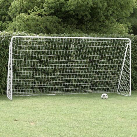 Vidaxl – But de football avec filet 366x122x182 cm – Acier enduit de poudre – Résistant aux intempéries – Installation facile