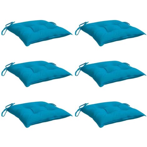 Coussins de chaise lot de 6 bleu clair 40x40x7 cm tissu oxford vidaXL