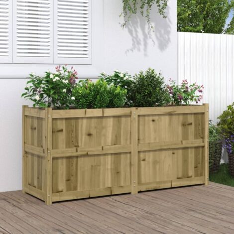 Vidaxl – Jardinière en bois de pin imprégné 150x50x70 cm – Traitement autoclave pour résistance aux intempéries – Capacité généreuse pour plantes (1/6)