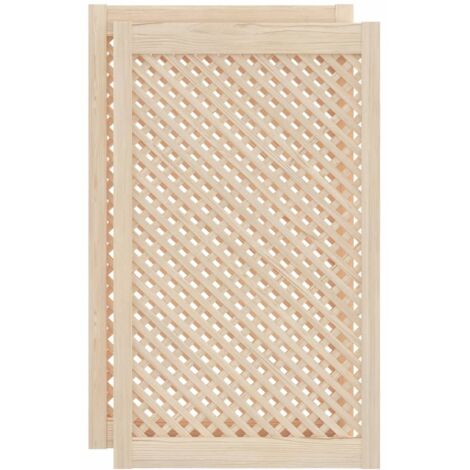 Vidaxl – Portes de placard en bois massif 2 pcs 59,5x99 cm – Design en treillis pour circulation d'air – Idéal pour armoires et bibliothèques