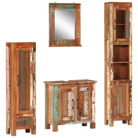 vidaXL Ensemble de meubles de salle de bain 4 pcs bois massif récupéré (1/5)