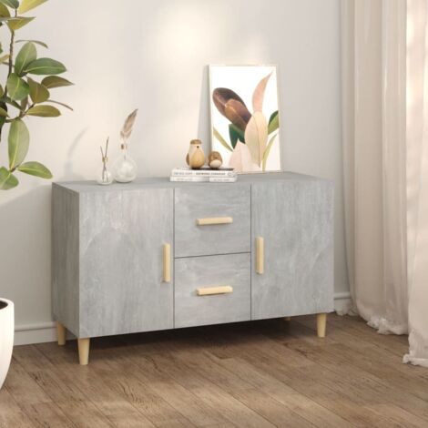 vidaXL Buffet gris béton 100x36x60 cm bois d'ingénierie (1/5)