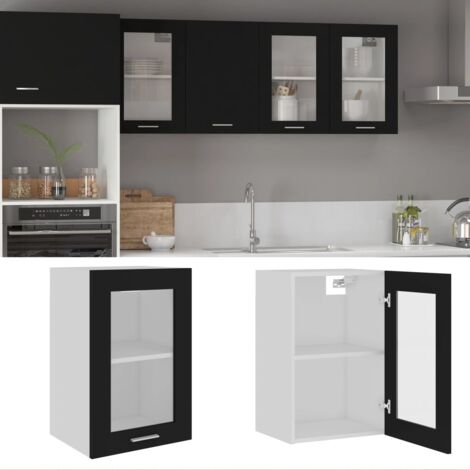 Vitrine suspendue "Lyon" Noir 40 x 31 x 60 cm Bois d'ingénierie vidaXL
