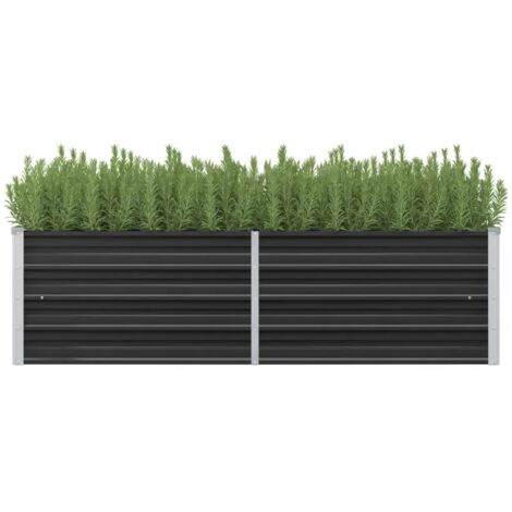 Vidaxl – Lit surélevé de jardin anthracite 160x40x45 cm – Acier galvanisé résistant aux intempéries – Fond ouvert pour culture de plantes