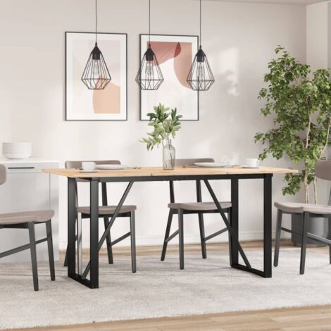 Vidaxl – Pieds de table à manger en fonte noire 140x60x73 cm – Cadre en O robuste – Assemblage facile avec trous pré-percés (1/5)