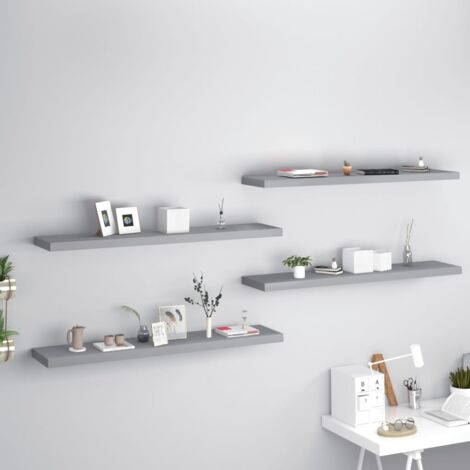 Étagères murales flottantes 4 pcs gris 120x23,5x3,8 cm MDF vidaXL