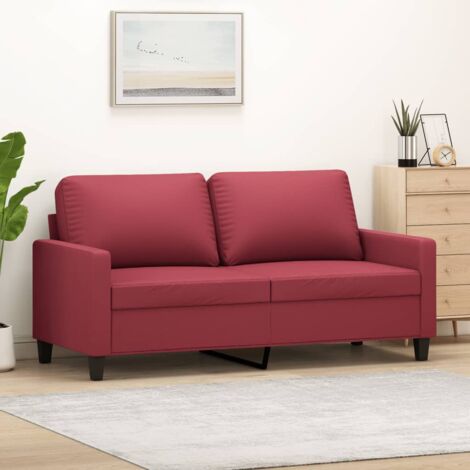 Canapé à 2 places Rouge bordeaux 140 cm Similicuir vidaXL