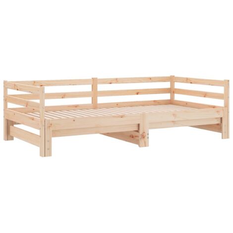 Vidaxl – Lit coulissant en bois de pin massif 80x200 cm – Design à lattes pour meilleure circulation d'air – Canapé-lit pratique