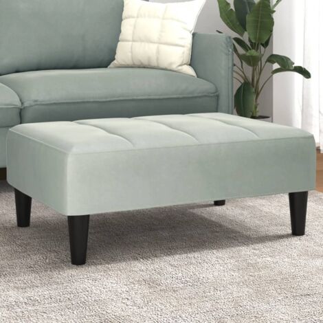 vidaXL Repose-pied gris clair 77x55x31 cm velours (1/5)