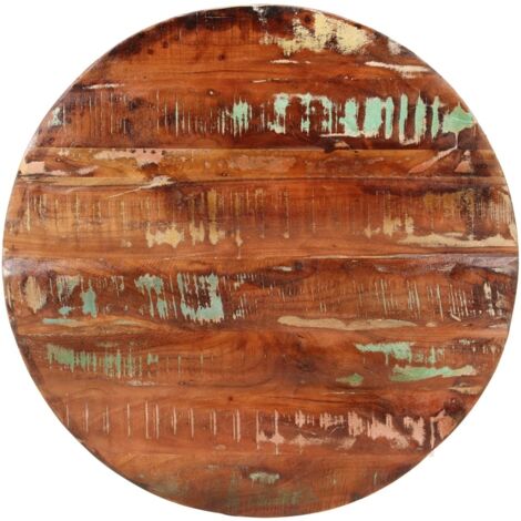 Vidaxl – Dessus de table ronde en bois massif de récupération 80x1,5 cm – Finition couleur mixte – Pour renouveler tables commerciales et domestiques