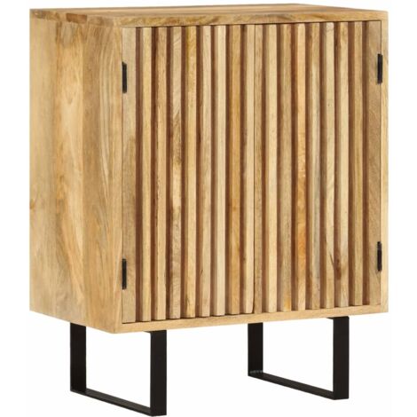 Vidaxl – Buffet 2 portes en bois de manguier massif 55x35x70 cm – Grand espace de rangement – Finition naturelle et durable (1/7)