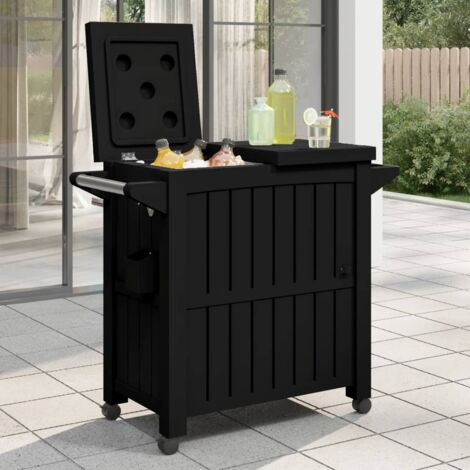 vidaXL Chariot de service 3 en 1 noir polypropylène (1/5)