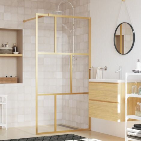 Vidaxl – Paroi de douche en verre ESG 115x195 cm – Épaisseur 5 mm – Cadre en aluminium ajustable – Résistance aux éclaboussures