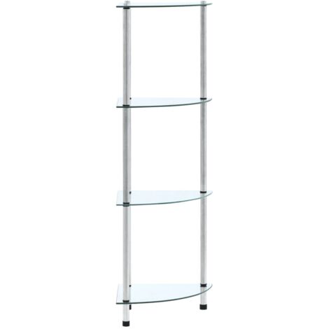 Étagère 4 niveaux Transparent 30x30x100 cm Verre trempé vidaXL