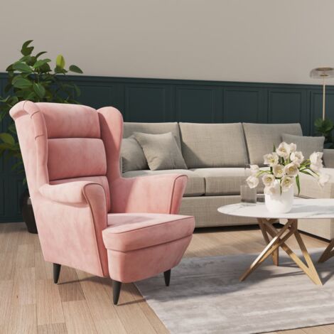 Vidaxl – Fauteuil relax rose velours – Dossier et siège rembourrés – Dimensions 74 x 84 x 100 cm – Capacité de charge 110 kg