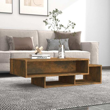 Table basse Chêne fumé 105x55x32 cm Bois d'ingénierie vidaXL (1/5)