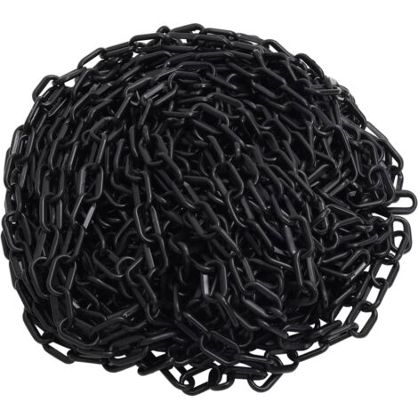 Chaîne d'avertissement Noir 100 m Ø8 mm Plastique vidaXL704202
