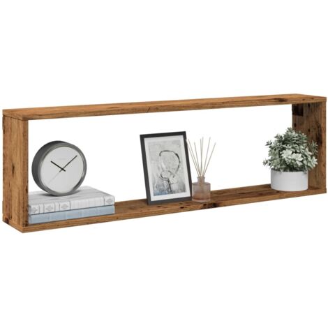 vidaXL Étagères cube murales 4 pcs vieux bois 100x15x30 cm
