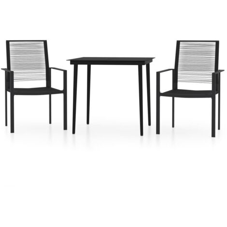 vidaXL 3 Piece Garden Dining Set Black (312171+318749) (1/5)