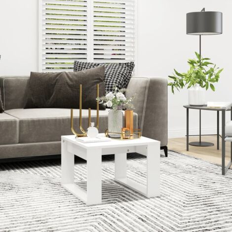 Vidaxl – Table d'appoint blanche 50x50x35 cm – Bois d'ingénierie – Surface facile à nettoyer – Pour espaces restreints