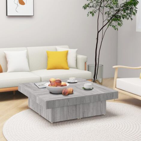 vidaXL Table basse Sonoma gris 90x90x28 cm Bois d'ingénierie (1/5)