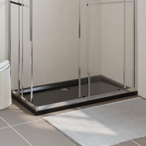 Vidaxl – Receveur de douche à poser ABS noir 70x120cm – Seuil bas pour accès facile – Renforcé fibre de verre – Ouverture vidange standard 9cm