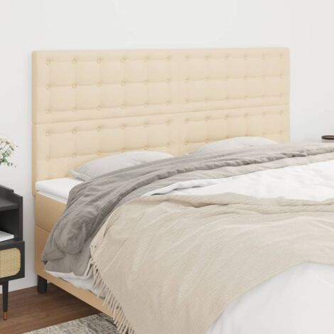 Tête de lit Crème 200x5x118/128 cm Tissu vidaXL