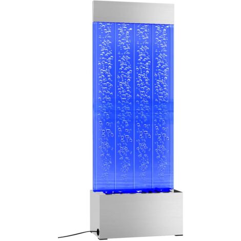 Colonne à bulles avec LED RVB Inox et acrylique 110 cm
