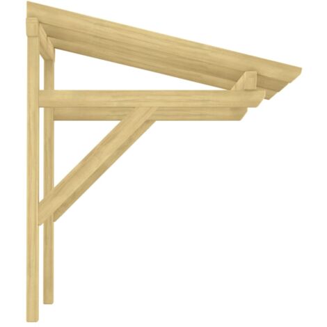 vidaXL Auvent de porte 100x100x80 cm Bois de pin massif imprégné