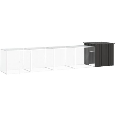 Poulailler Anthracite 500x91x100 cm Acier galvanisé vidaXL