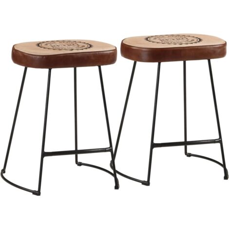 vidaXL Tabourets de bar lot de 2 marron foncé 40x29,5x53 cm