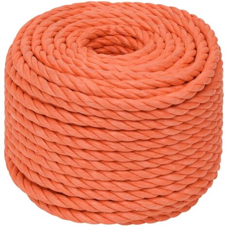 vidaXL Corde de travail Orange 16 mm 50 m Polypropylène