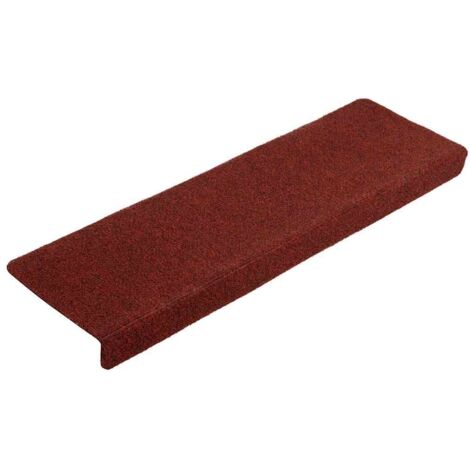 vidaXL Stair Mats Self-adhesive 10 pcs 65x21x4 cm Bordeaux Red Rectangular Edge
