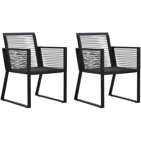 vidaXL Chaises de jardin lot de 2 Noir Rotin PVC (1/5)