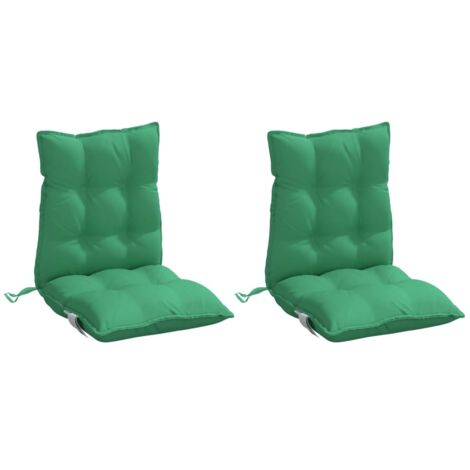 vidaXL Coussins de chaise à dossier bas lot de 2 vert tissu oxford