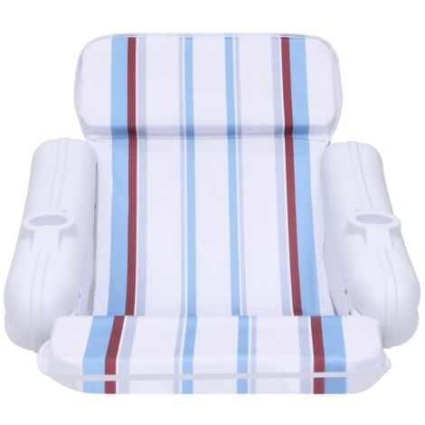 Vidaxl – Chaise flottante gonflable pour piscine – Dimensions 140x83x60 cm – 2 poignées robustes – Porte-gobelets intégrés – Facile à transporter (1/6)