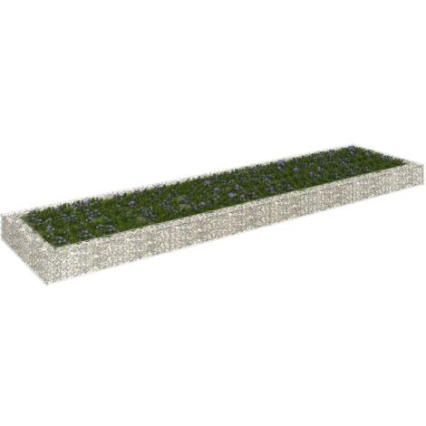 Vidaxl – Lit surélevé à gabion en acier galvanisé 400x100x20 cm – Structure robuste pour aménagement extérieur – Rempli de pierres ou gravier