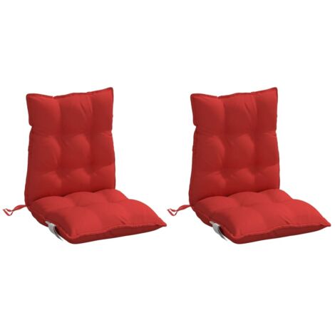 vidaXL Coussins de chaise à dossier bas lot de 2 rouge tissu oxford (1/5)