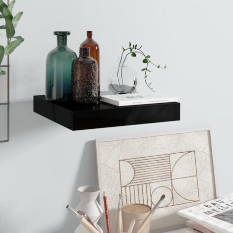 Étagère murale flottante Noir brillant 23x23,5x3,8 cm MDF vidaXL